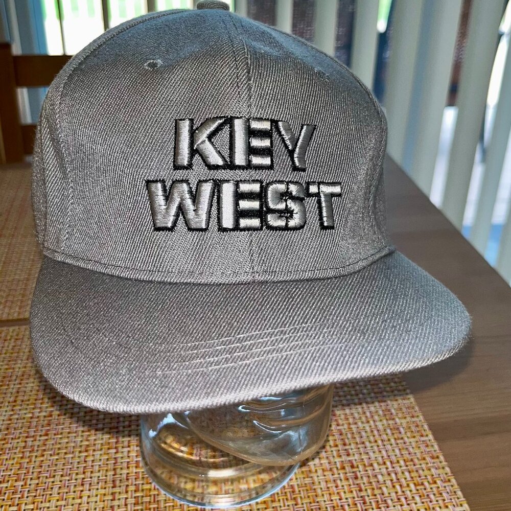 Key West FL Grey Mens Baseball Cap Hat
